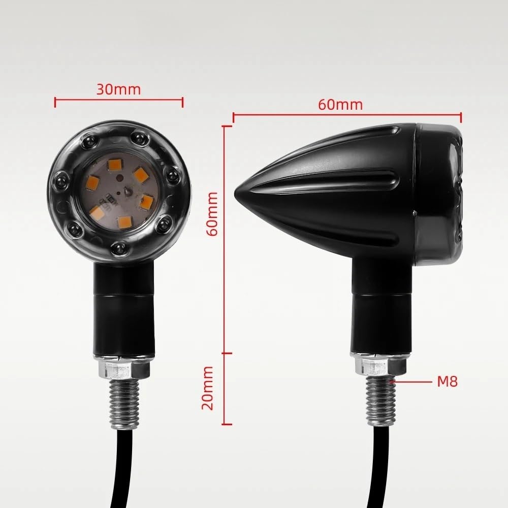 Intermitentes Motocicleta 4 Uds motocicleta bicicleta LED ámbar + rojo señal de giro luz freno intermitente bombillas indicadoras 12V 13 7,5 * 6 * 3,5 cm