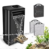 GOZILLA 148GPH Turtle Tank Filter 8W Adjustable Water Flow, Aquarium Filter for Low Water Level Tank, Turtle Filter Quiet Waterfall Fish Tank Filter for 10-30 GAL. (Black)