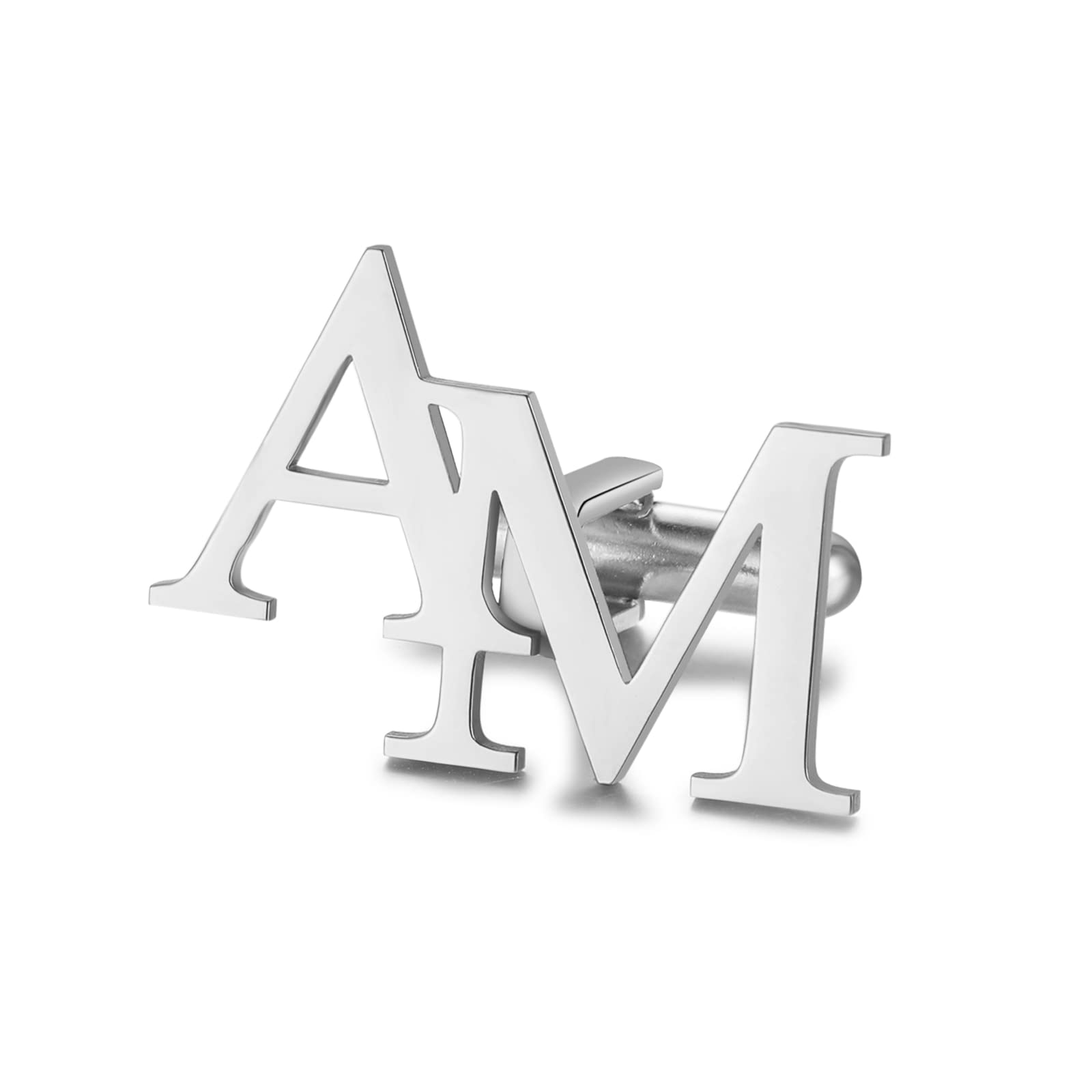 Gemelos Personalizados para Hombres, 1 Par de Gemelos de Padre de Acero Inoxidable con Iniciales Personalizadas, Regalo de Cumpleaños para el Día del Padre, Día de San Valentín, para Esposo Abuelo