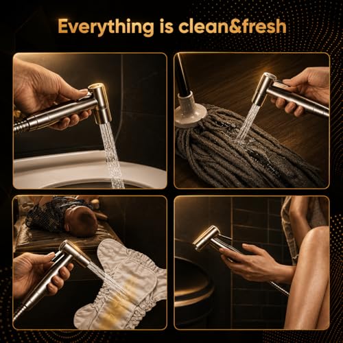 Image of Premium Stainless Steel Jet Spray Gun for Toilet - Durable Water Spray Gun for Bathroom Accessories Set & Personal Hygiene