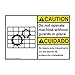 ComplianceSigns.com Caution Do Not Operate Machine Without Guards in Place English + Spanish ANSI Safety Label Decal, 5x3.5 in. Vinyl 4-Pack