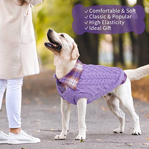 Ikipuko Dog Pullover Sweater, Dog Sweater With Leash Hole Doggie Sweater Knitwear Soft Knit Cat Sweater Warm Pet Sweater For Dachshund, Terrier, Teddy, Yorkie, Beagle(Purple,S) #TOP5