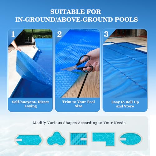 Cubierta solar para piscina 7.1 x 7.1 ft UIRWAY azul miniatura 6
