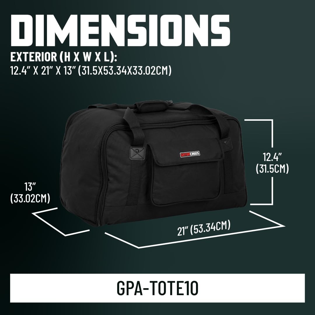 Gator Cases Heavy-Duty Speaker Tote Bag for Compact 10" Speaker Cabinets, Fits QSC K10, Yamaha DXR10 and more (GPA-TOTE10)