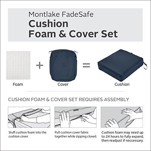 Classic Accessories Montlake Patio Fade Safe Seat Cushion, Heather Indigo 23" Wx25 Dx5 T — view 2