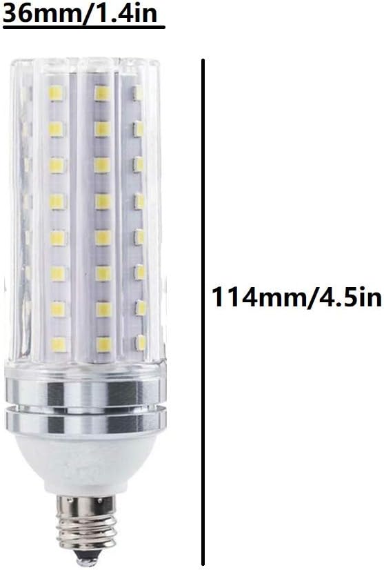 Lxcom Lighting E12 20W LED Corn Light Bulb 4 Pack - 2835 SMD 88 LEDs 180 Watt Equivalent 3000K Warm White Candelabra LED Bulb 2000LM E12 Base Decorative Bulb for Home Lighting, AC85-265V(Silver)