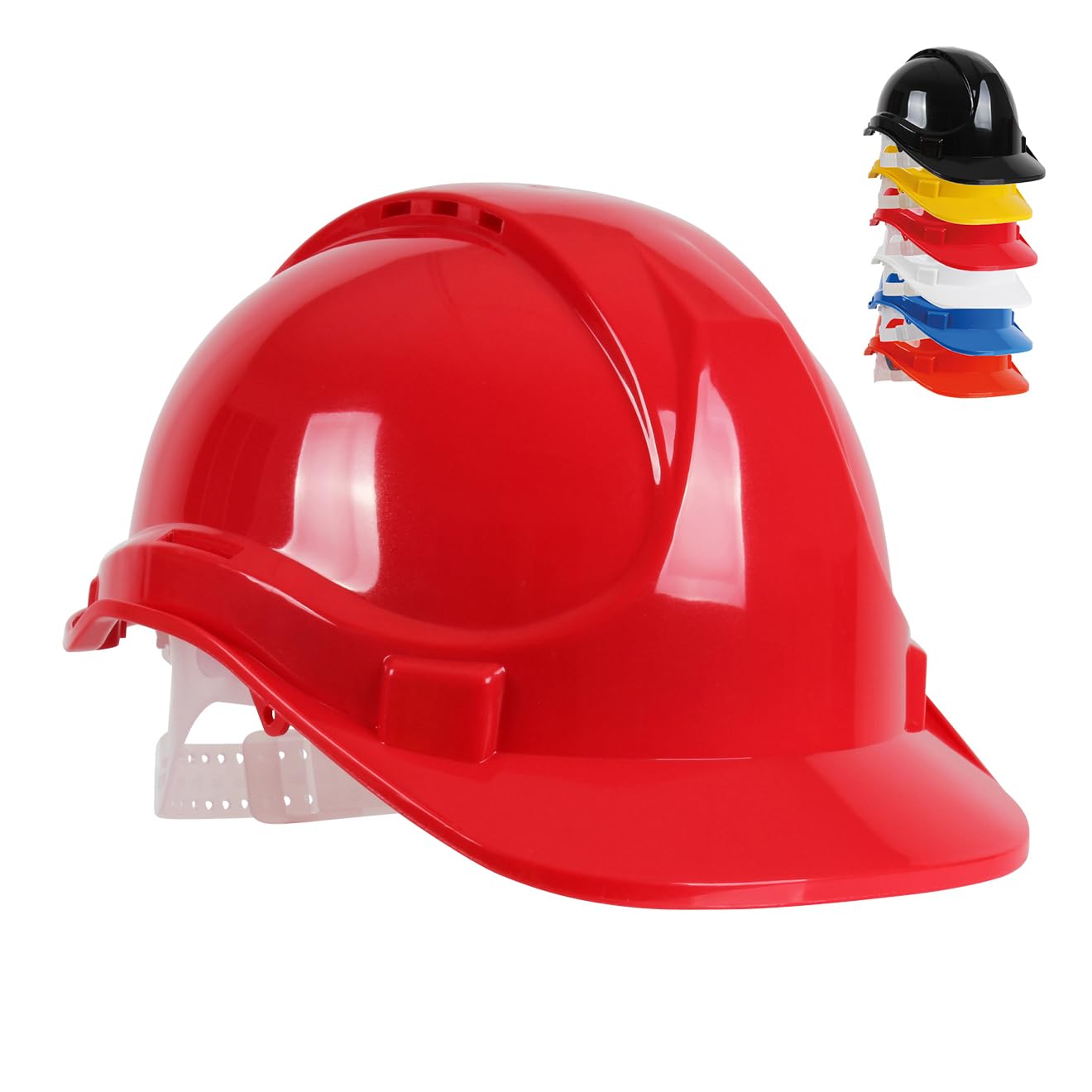 Blackrock Red Hard Hat, Safety Helmet, For Construction, Mens Womens Unisex, Work Hats, Builder, One Size Adjustable Head Strap, HDPE Protection, UK/EU 2016/425 EN937:2012+A1:2012