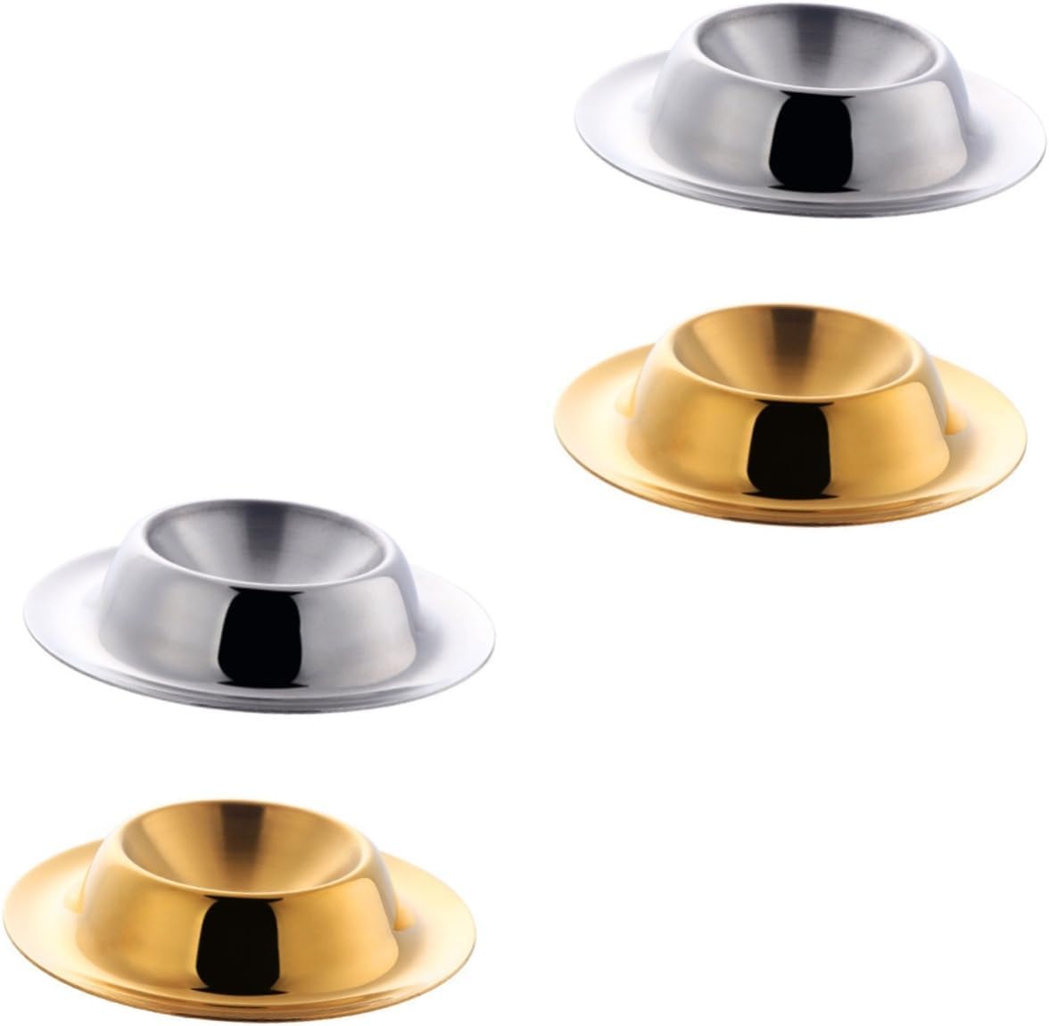 6pcs Stainless Steel Cup Holder Elegant Breakfast Rack for Kitchen Golden Silver Stable Base Design for Easy to Clean