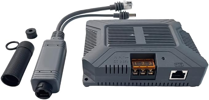 Inyector Mini PoE Starlink Kit 150W 9-36V a 48V miniatura 9