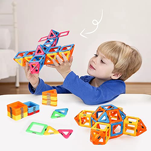 idoot Magnetic Building Tiles Blocks Toys for Kids, Educational STEM Toys Gifts-Starter Set for 3+ Year Old Kids Toddler Activities - Image 4