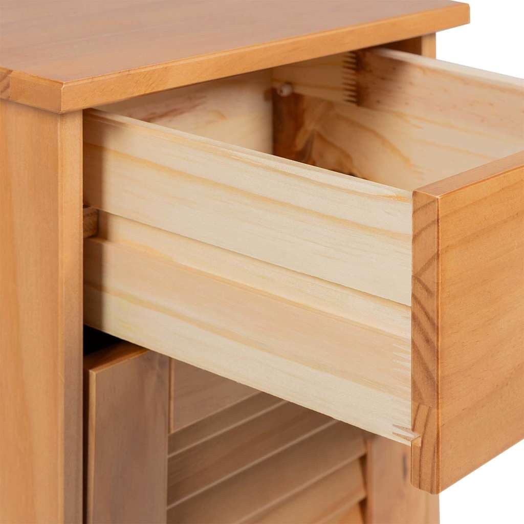 Mobile bagno VIGO marrone miele 37,5 x 34 x 80 cm legno massello design moderno con cassetto e porta, costruzione robusta per bagno ospiti WC