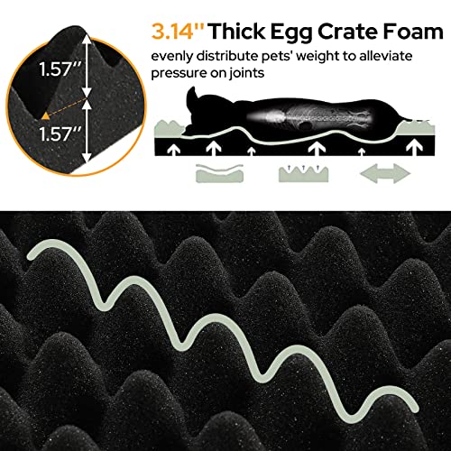 Homeideas Dog Bed For Large Dogs, Soft Plush Dog Crate Beds, Orthopedic Egg-Crate Foam Bed With Removable Waterproof Cover For Dogs And Cats, Non-Slip Washable Pet Beds For Sleeping And Anti Anxiety #TOP1