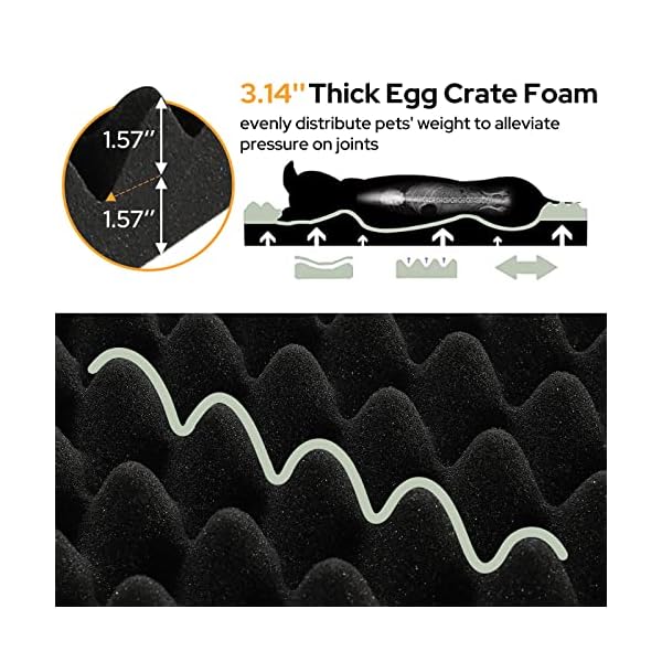 HOMEIDEAS Dog Bed for Large Dogs, Soft Plush Dog Crate Beds, Orthopedic Egg-Crate Foam Bed with Removable Waterproof Cover for Dogs and Cats, Non-Slip Washable Pet Beds for Sleeping and Anti Anxiety HOMEIDEAS Dog Bed for Large Dogs, Soft Plush Dog Crate Beds, Orthopedic Egg-Crate Foam Bed with Removable Waterproof Cover for Dogs and Cats, Non-Slip Washable Pet Beds for Sleeping and Anti Anxiety