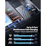 7 in 1 Cigarette Lighter Splitter, JOYROOM 225W 2-Socket Fast Car Charger - Image 3