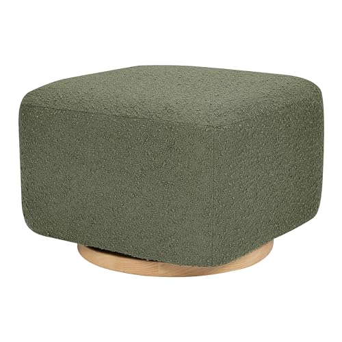 Babyletto Kiwi Gliding Ottoman in Olive Boucle with Light Wood Base, Greenguard Gold and CertiPUR-US Certified by babyletto - Used condition - US$174.05