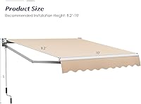 Vista 7 de Giantex Toldo retráctil para patio – Refugio solar de 10 x 8.2 pies con manivela manual fácil, estructura de metal resistente, toldo exterior