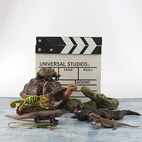 Fantarea 9 Pcs Wild Animal Model Figures Geochelone Tortoise Lizard Chameleon Python Crocodile Komodo Dragon Central Bearded Dragon Figurines Decoration Toys For Childrens #TOP5