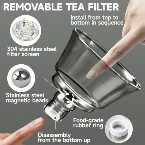 Lazy Gong Fu Tea Set Semi Automatic Magnetic Glass Teapot by CAISANG - Used condition - Image 3