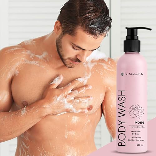 Image of MASHUR FAB Body Wash - Exfoliating & Hydrating Formula | Brightens Skin Tone | 250ml Multiple Fragrance (1, PINK)