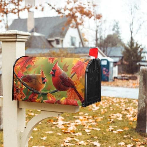 image for Granbey Autumn Bird Mailbox Cover Magnetic Standard Size 21x18 Inch Fa