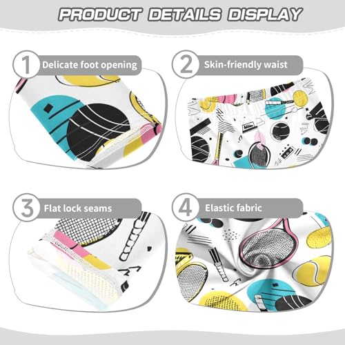 Tennis Abstract Design Girls Leggings Soft Stretch Workout Yoga Dance Pants for Kids Casual Tights3