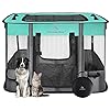 Dog Playpen,Pet Playpen,Foldable Dog Cat Playpens,Portable Exercise Kennel Tent Crate,Water-Resistant Breathable Shade Cover, Indoor Outdoor Travel Camping Use for Small Animals with Carrying Case(M)