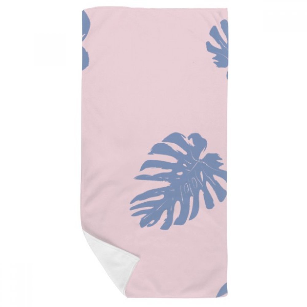 Gant de toilette bleu poudre serviette de bain douce style résumé plantes 35x70cm