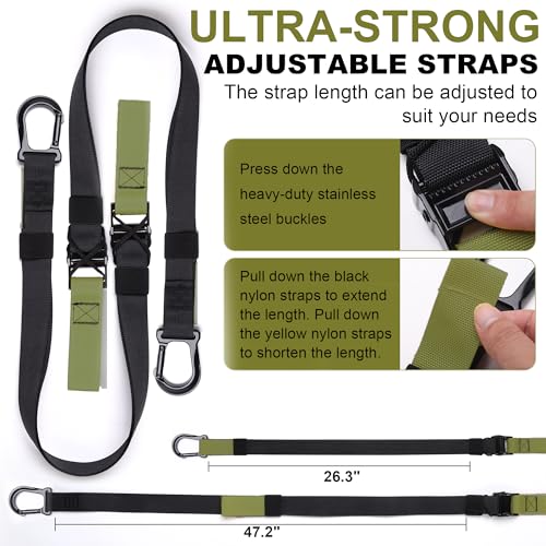 Home Resistance Training Kit | Full-Body Workout with Suspension Trainer Straps, Door Anchor, Handles, and Carrying Bag | Complete Home Gym Equipment (Army Green)