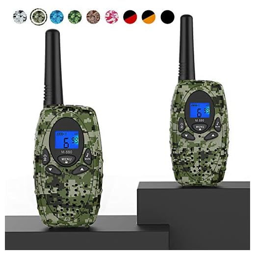 2 Way Radios Camping Accessories, Topsung M880 FRS Walkie Talkie for Adults Long Range with Mic LCD Screen/Portable Wakie-Talkie with 22 Channel for Children Hiking Hunting Fishing (Camo 2 Pack)