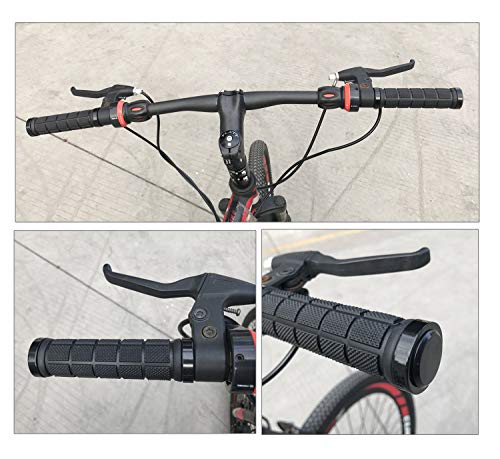 PLATT Uchwyty na kierownicę rowerową Gumowe Wygodne Uchwyty na Kierownicę Rowerów MTB/BMX z Plastikowymi Nakładkami Końcowymi, Czarne…