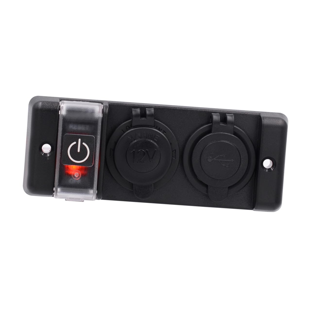 Pannello Adattatore Accendisigari Auto con Doppia Porta USB e Interruttore LED per Barca Camper e Veicoli da