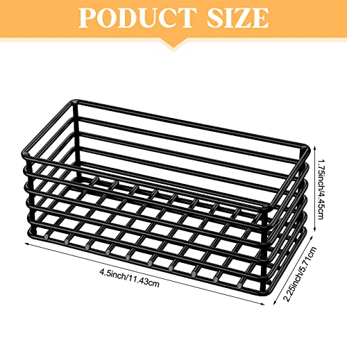 2 Pcs Sugar Packet Basket Sugar Packet Rack Sugar Packet Holder Small Sugar Caddy Iron Sugar Packet Organizer for Coffee Bar Tea Storage, 4.5\" x 2.25\" x 1.75\" (Black)