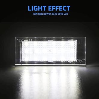 Number Plate Lights for Megane II III Vel Satis Twingo II Clio III IV Espace IV Laguna II III Phase II Master II, LED License Plate Light with Canbus Error Free, 2Pcs License Plate Lamp