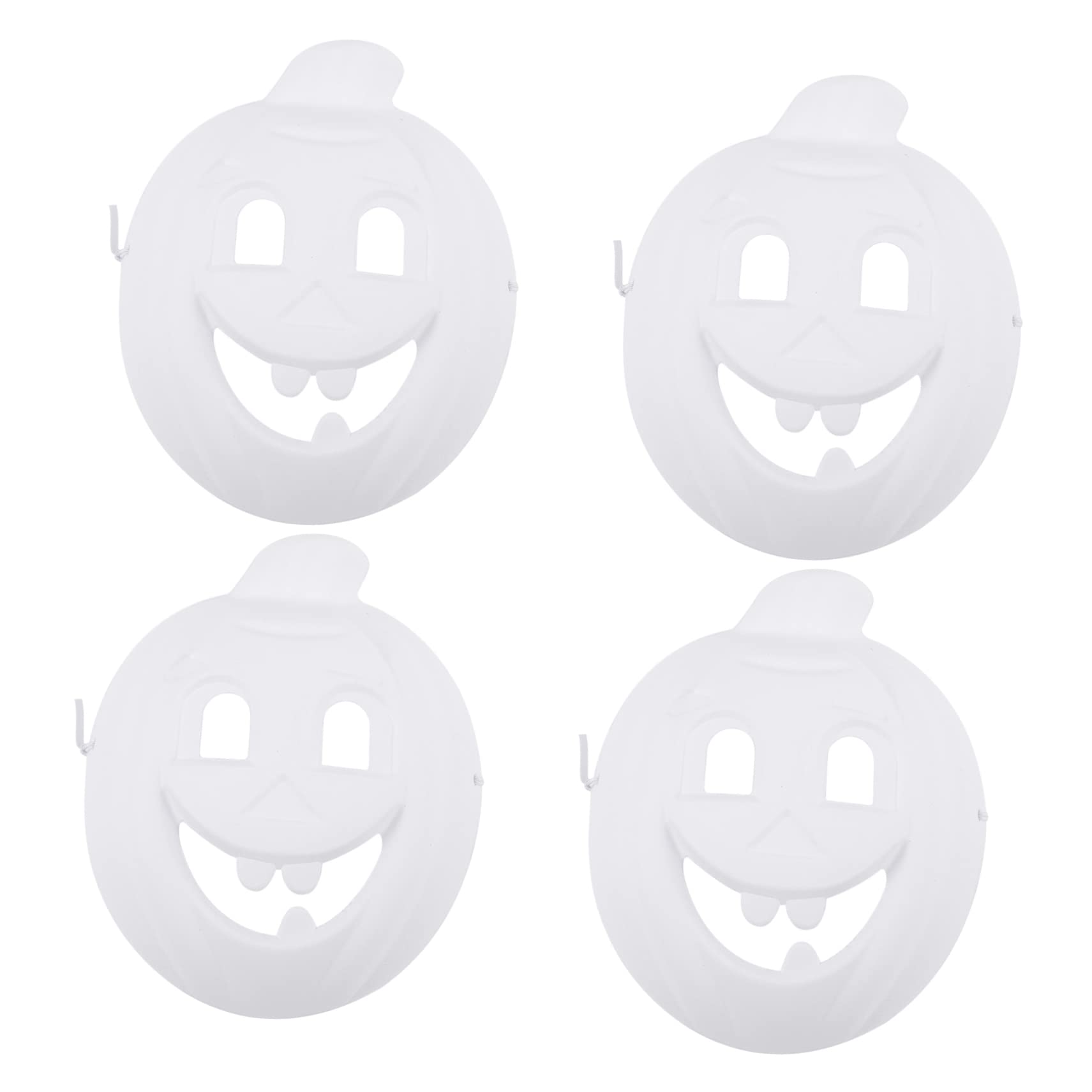 Sosoport 4pcs Blank Pumpkin Masks for Boys and Girls Hand Painting Supplies for Creative Imagination Development Easy to Color and Decorate