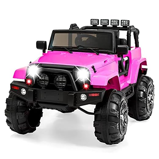 Best Choice Products Kids 12V Ride On Truck, Battery Powered Toy Car w/Spring Suspension, Remote Control, 3 Speeds, LED Lights, Bluetooth - Pink