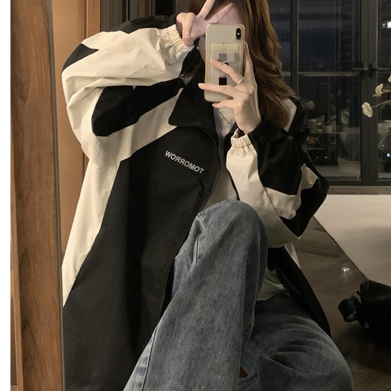 Y2k Windbreaker Jacket Women Acubi Fashion Y2k Jacket Vintage Racing Jacket Oversized Harajuku 90s Outfit4