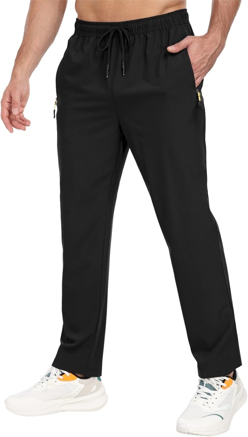 Mens Athletic Pants Lighteight Quick Dry Hiking Pants Outdoor Water Resistant Workout Sweatpants with Pockets - Image 2