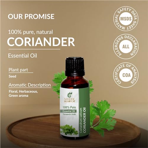 Huile essentielle de coriandre pure pour le soin de la peau et des cheveux en flacon de 250ml