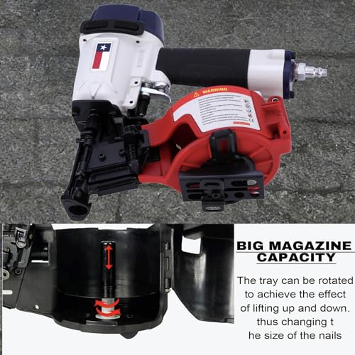 Image of Texas Style CN45N Roofing Nailer, 15 Degree Roofing Nail Gun, 3 /4-Inch to 1-3 /4-Inch Coil Nails, 120-pcs Load Capacity Coil Nailer