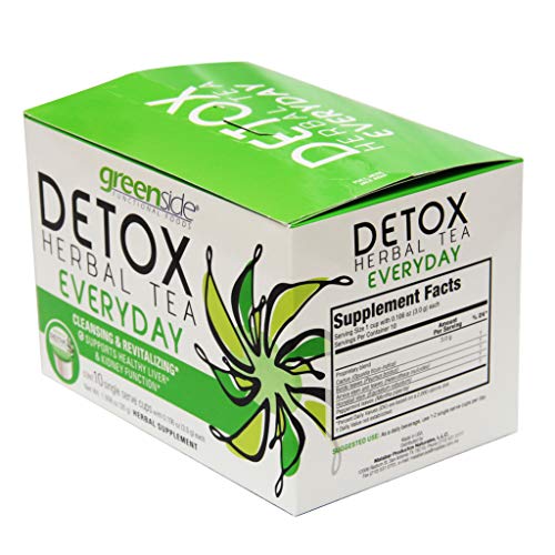 Greenside Detox Herbal Tea Single Serve Cups For Everyday - Cleansing And Revitalizing Body Supplements - 10 Cups (3-Gram Serving/Cup) #TOP1