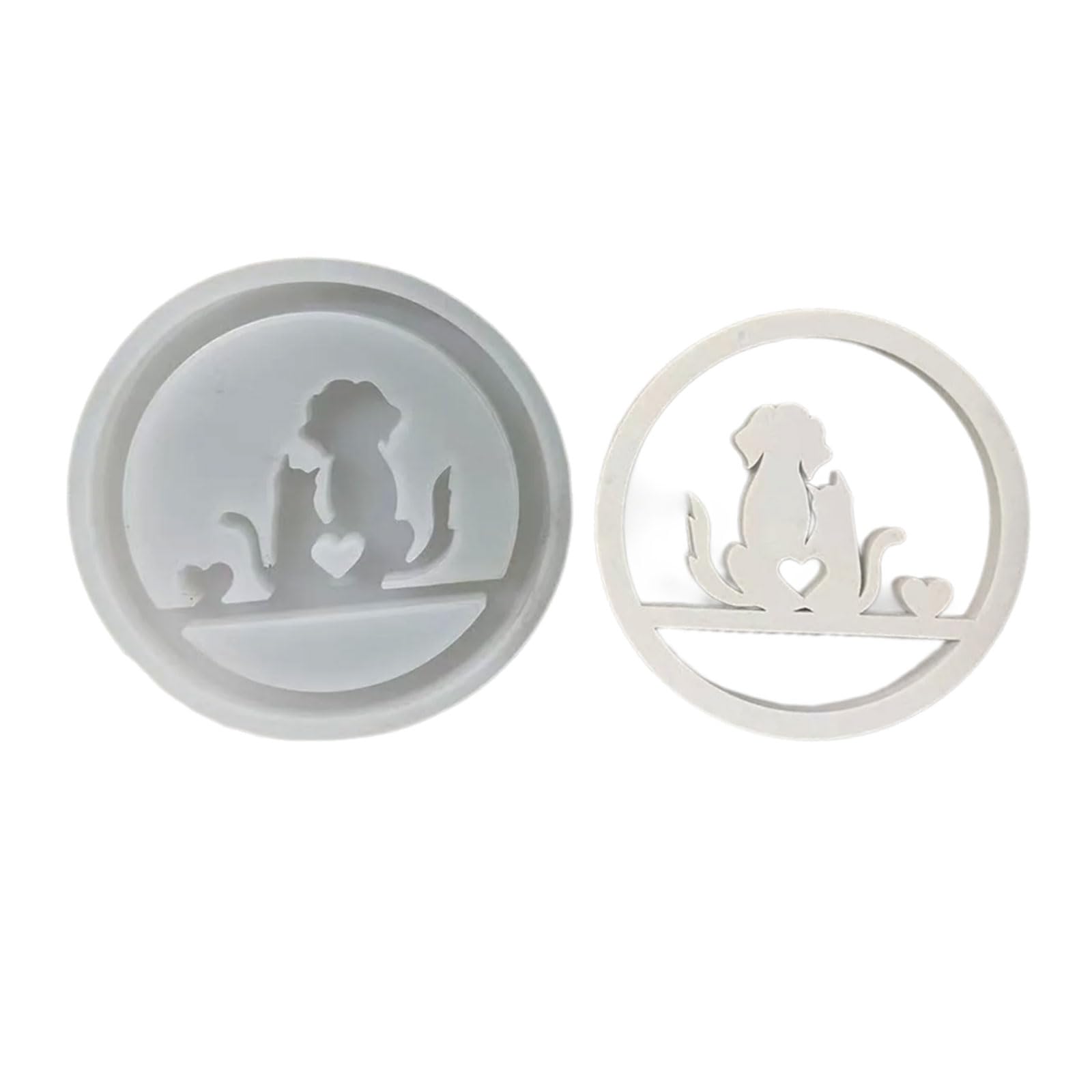 Jazuaiao Candlestick Rings Cats Dog Holder Silicone Molds Ornament Resin Molds Plaster for Table Decorations Silicone Rings Cats Dog Holder Candlestick