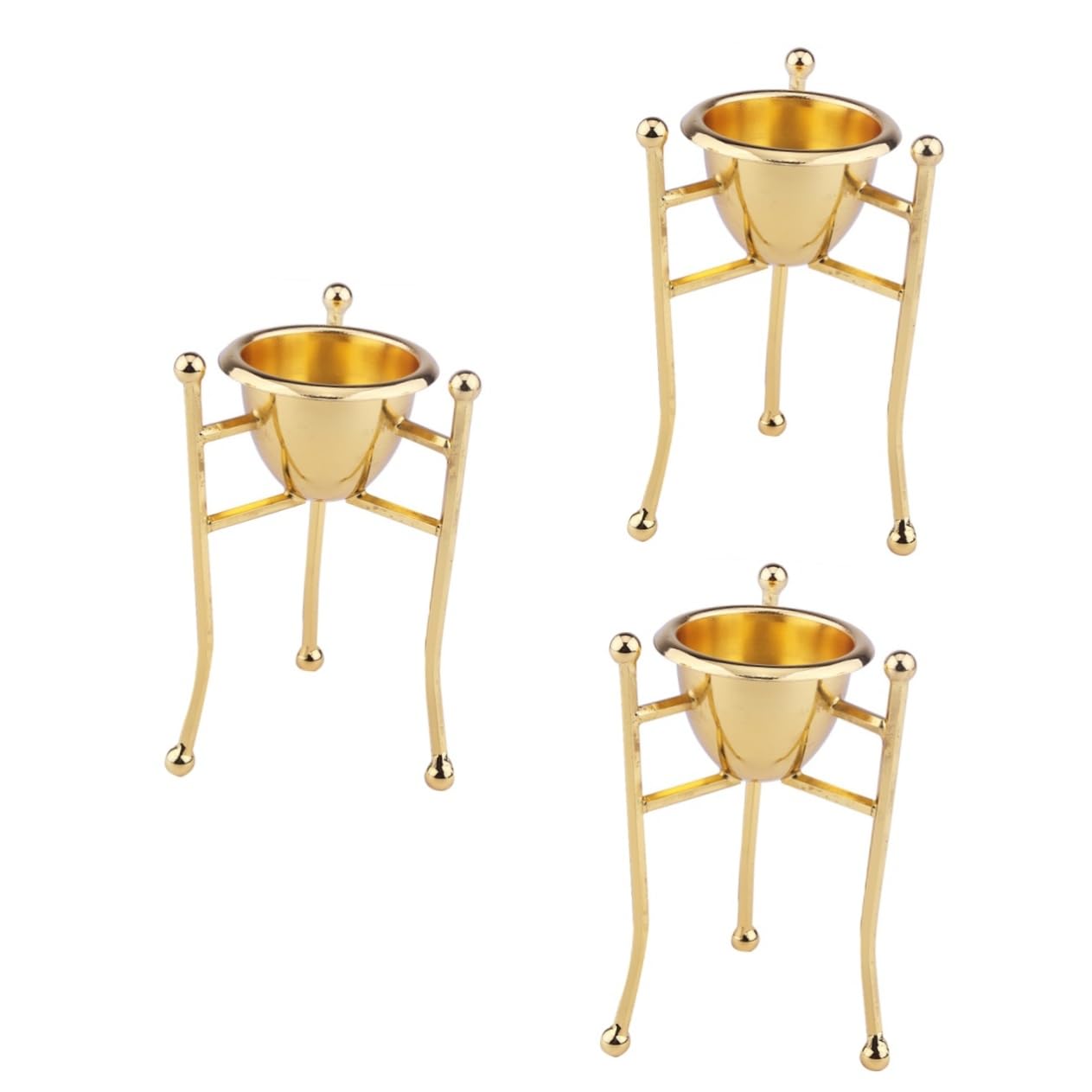 PRETYZOOM 3 Pièces Casier à Oeufs Porte-Oeufs Triangle Support D'oeufs à La Coque Coquetier Tasse Séparateur D'oeufs à La Coque Support à Oeufs De Cuisine Tasse De Cuiseur à Oeufs Œuf Cuivre