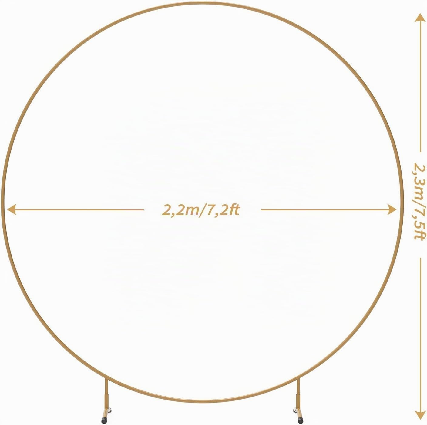 Rundes Ballonbogen-Set, 2.2M Luftballon Bogen, Gold Hochzeitsbogen mit Fuß, Metall Ballonbogen Ballon Hoop Frame, Luftballonbogen für Geburtstag, Hochzeit, Abschlussfeier, Dekoration | Hochzeitsbogen mit Fuß, Ballonbogen Ballon Hoop Frame, Luftballonbogen