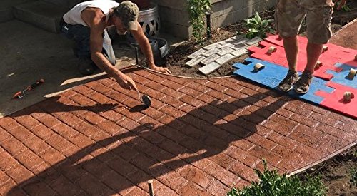 Worn Brick Running Bond Concrete Stamp Single by Walttools | Classic Masonry Paver Pattern, Sturdy Polyurethane Texturing Mat, Decorative Realistic Detail (Floppy/Flex)