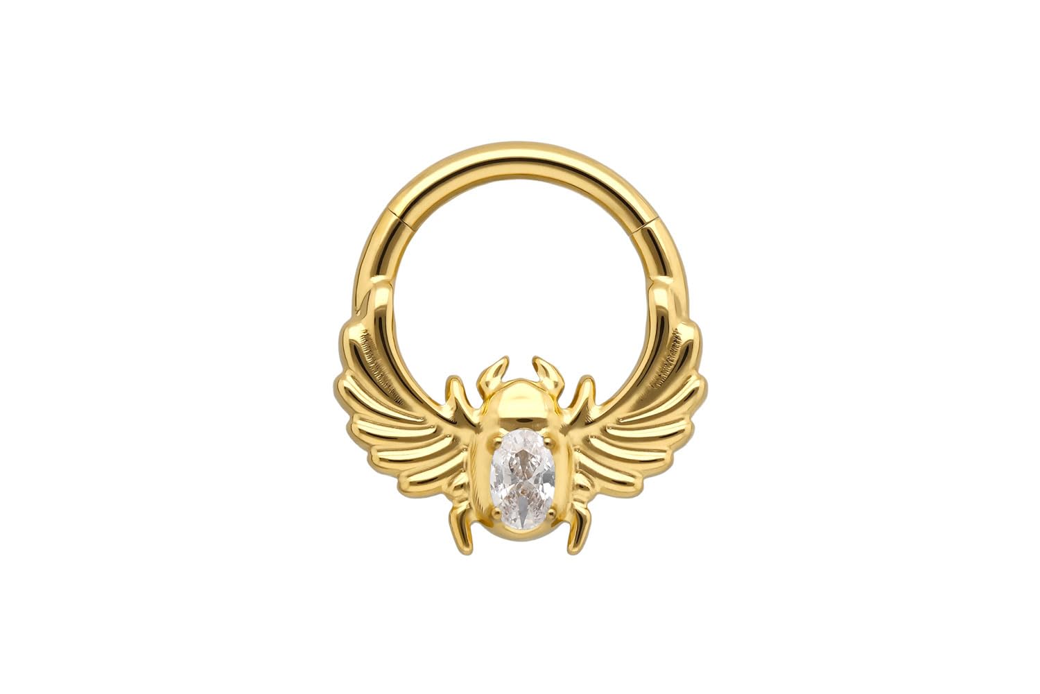 PIERCINGLINE Piercing Ring Titan Segmentring Clicker SKARABÄUS - Goldfarben, Silberfarben