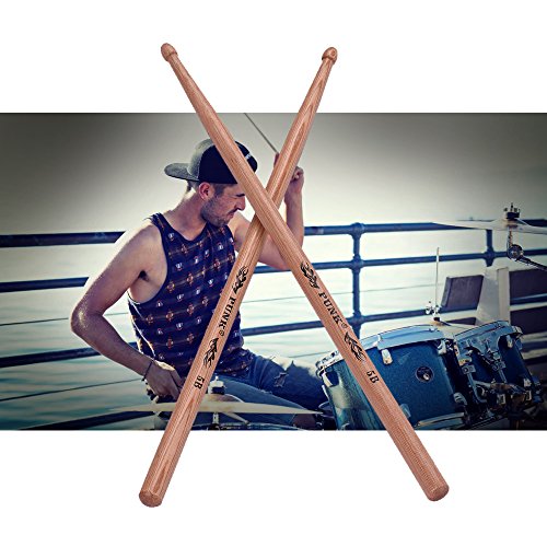 Baqueta Yinhing 5B de madera de Hickory para batería, superficie lisa, volumen bajo, para jóvenes y bandas de rock miniatura 3