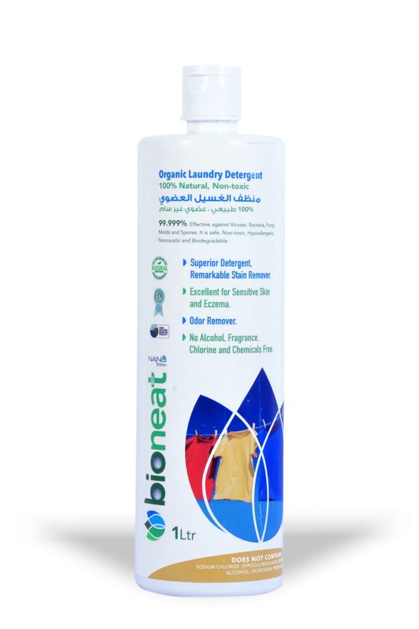 Organic Laundry Detergent - Bionatura - 100% Natural, Organic, Non-Toxic - Antivirus, Biodegradable and Safe - 1 Liter