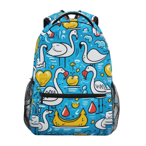 Sac à dos flamants roses bleu confortable pour le collège et le lycée