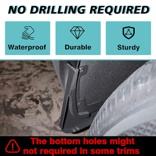 Image of BestEvMod Mud Flaps Splash Guards Compatible with 2024 2025 2026 Kia EV9 Accessories Splash Fender Winter Vehicle Sediment Dirt Protection Set of 4 No Need to Drill Holes