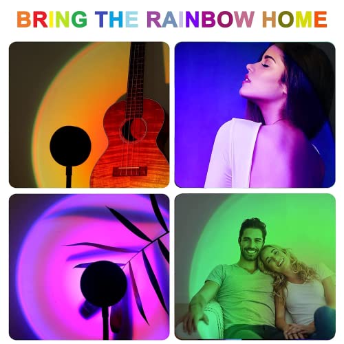 Image of JIMEI Sunset Lamp Projector - Led Lights for Bedroom, RGB Sunrise Lamp, 10w, 360 Rotation, Mood Lighting, Home /Room Decor, Gifts for Women, Desktop APP Control | APP Control,Sunrise Lamp , Mood Lighting, Gifts for Women